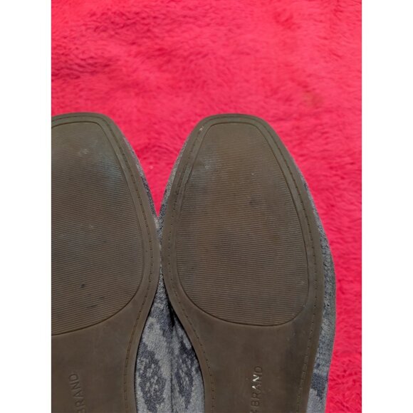 Lucky Brand LK-Alba Gray Suede Leather Ballet Flats 9.5M Snakeskin Print Comfort - Picture 6 of 8